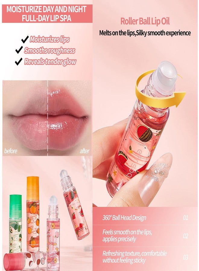 DENESTUP مجموعة زيت مرطب للشفاه مكونة من 6 قطع، زيت مرطب للشفاه بنكهة الفواكه، هدية مثالية للحفلات، غير سام - Image 2